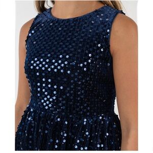 Girls' Sequin Velvet Sleeveless Dress
